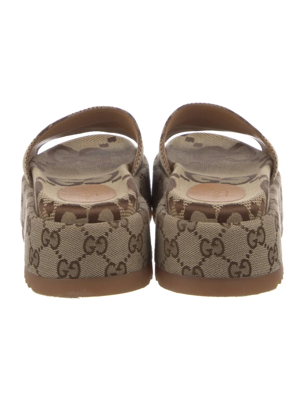 Gucci canvas platform slides
