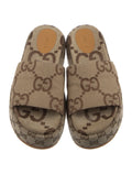 Gucci canvas platform slides